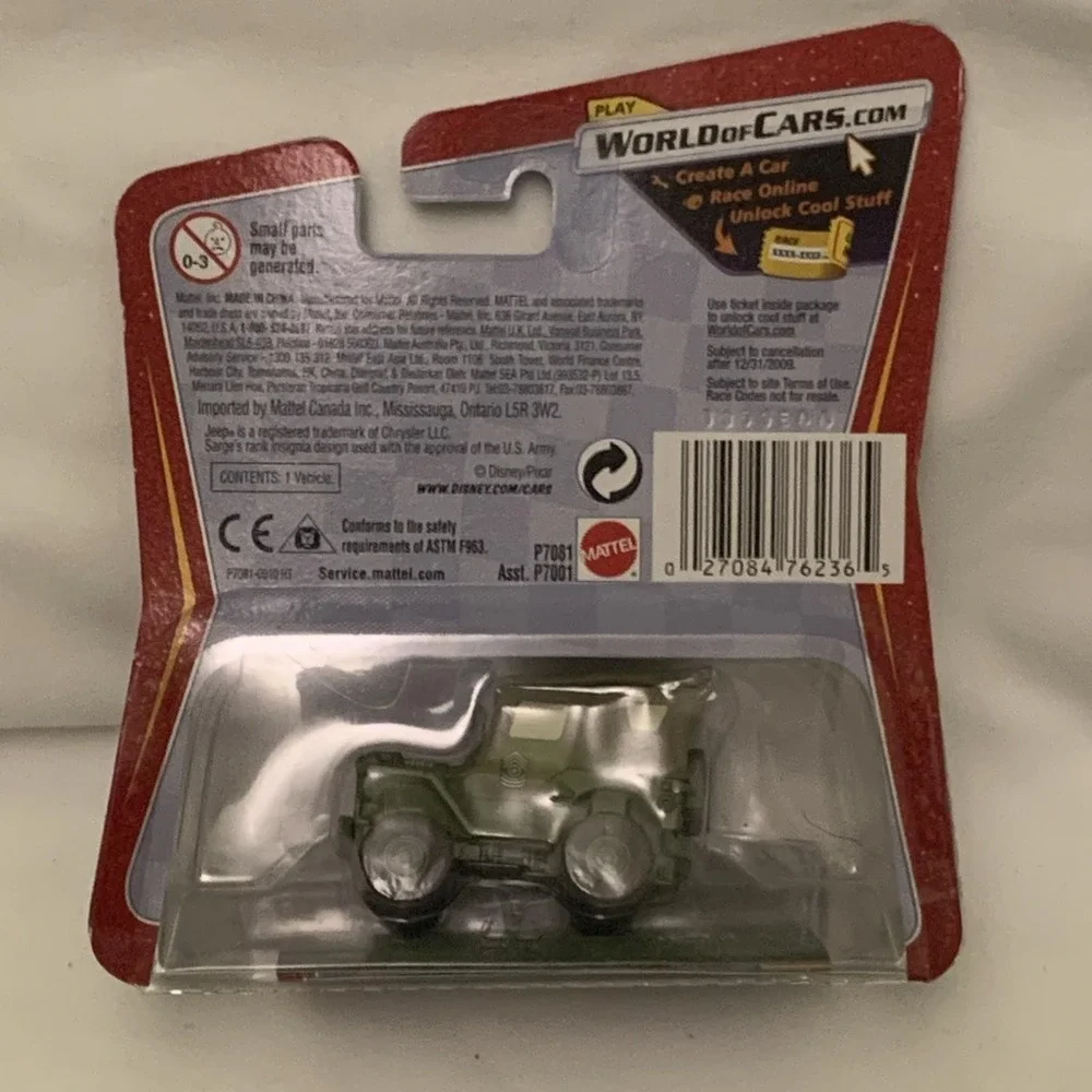 The World of Cars Disney Pixar Saluting Sarge Army Jeep 